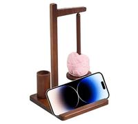 Joyeee Crochet Yarn Holder Stand, Upgrade Magnetic Yarn Ball Holder Spinner with Crochet Accessories Storage Attachment and Phone Stand, Preventing Tangles, Ideal Gifts for Yarn Enthusiast, Walnut