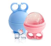 Joyeee Ice Roller for Face, 2Pcs Reusable Silicone Mold Face Massage Eye Facial Beauty Skin Care Tools Apply Ice for Shrink Pores Anti Wrinkle Reduce Puffiness Improve Skin Elasticity, Pink & Blue