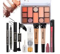 Joyeee Makeup Gift Set, Multipurpose Kit Come with Makeup Palette Lipstick Concealer Eyeliner Mascara Glitter Gel, for Face Eyes Lip, Starter Bundle for Women and Girls, Portable Beauty Travel Package