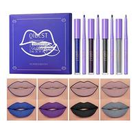 Joyeee Matte Lip Gloss Sets, 4 Colors Halloween Makeup Lip Gloss Kit with Gift Box, Blue, Purple, Black, Grey Tinted Lip Gloss, Vegan & Cruelty-free Makup Gift Kit for Women, Sister, Girlfriends