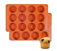 Joyeee Muffin Trays, Yorkshire Pudding Tray, 2 Pack 12cup Silicone Baking Moulds Muffin Tin Cupcake Brownies Tray, Cake Trays for Baking, Non Stick Baking Tray Baking Accessories for Oven