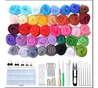 Joyeee Needle Felting Kits for Adults, with 40 Colors Felting Wool Roving Set, Felting Needles, Premium Needle Felting Wool Felting Kits for Beginners Adult, Felt Mold, Craft Wool Painting