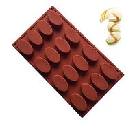 Joyeee Oval Silicone Pudding Mold, Reusable Silicone DIY Mold Tins Case, Baking Cake Biscuit Cupcake Chocolate Pastry Candy Fondant Ice Cube For Wedding, New Year Party, Family Friends Festival Gift