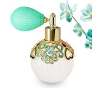 Joyeee Perfume Bottle Spray Glass, 1 Pack 50ml Golden Vintage Refillable Perfume Spray Empty Glass Bottle Atomizer Diffuser