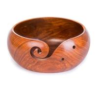 Joyeee Premium Wooden Yarn Bowl - Largest Knitting Storage Holder, Women's Accessories & Supplies, Handcrafted Ball Bowl, Brown Box, Diameter 18-20 cm