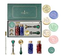 Joyeee Sealing Wax Kit, Initial Letter S, Rabbit, Rosemary Wax Seal Stamp Vintage Brass Head, Melt Spoon, Metallic Wax Seal Pen for Decorating Birthday Wedding Invitations Gifts Envelope