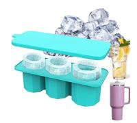 Joyeee Stanley Cup Ice Mold, Silicone Ice Cube Tray, Ice Cube Moulds for 30/40oz Tumbler, Stanley Travel Cup Accessories Hollow Cylinder with Sealing Lid for Freezer Coffee Juice Whiskey Cocktail