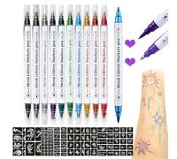 Joyeee Temporary Tattoo Markers, 10 Body Markers + 139 Tattoo Stencils