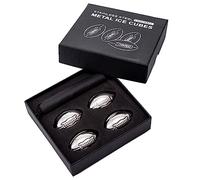 Joyeee Whiskey Stones Footballs Set with Storage Bag, 4 PCS Reusable Ice Cubes, Stainless Steel Whisky Rocks, Christmas Valentine's Day Gift Stocking Stuffers for Men Dad Husband Him Wine Lovers