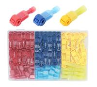 JOYELEC 144Pcs/72Pairs T Wire Quick Splice Connector Wire Terminals T-Tap Self-Stripping with Nylon Fully Insulated Male Quick Disconnects Kit
