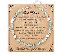 JOYELL Bracelets for Womens - Adjustable Moonstone Bracelets Inspirational Message Card for Womens - Amazonite Bracelet for Best Friends Birthday Party