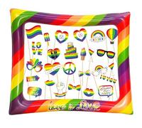 Joyesplay 27 PCS Gay Pride Day Accessories,Rainbow Gay Inflatable Photo Booth,LGBT Frame Photo Booth Props Set for Pride Party