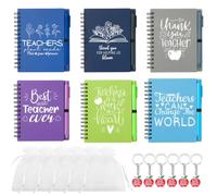 Joyesplay 6 Sets Thank You Gift,Thank You Teacher Motivational Notebook with Sticky Notes Set,Employee Appreciation Gifts for Colleagues Women Men (Multicolor-1)