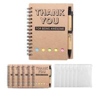 Joyesplay 6 Sets Thank You Gift,Thank You Teacher Motivational Notebook with Sticky Notes Set,Employee Appreciation Gifts for Colleagues Women Men