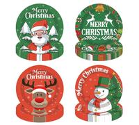 Joyesplay 60 PCS Christmas Plates Set 9 Inch Santa Snowman Christmas Paper Plates Dinner Set Party Tableware for Xmas Party Decoration(60, Red+Green 1)