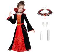 Joyesplay Vampire Costume Girls Halloween Kids Vampire Costume Gothic Vampire Queen Dress Up Party Dress Halloween Fancy Dress Carnival