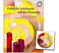 Joyeux Noël avec la clarinette - CHANSONS à la période de Noël pour les débutants - Jeu Partition pour clarinette 1-3 avec CD et coloré Cœur Note Pince