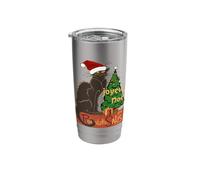 Joyeux Noel Le Chat Noir Spoof with Yule Tree Stainless Steel Insulated Tumbler