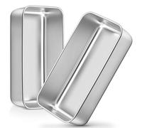 Joyfair 2lb Stainless Steel Loaf Bread Tin Pan Set of 2, 23.5x12.7x6.3 cm | Healthy & Easy Release, Non Toxic & Rust Resistant, Ideal for Cake/Meat/Banana Bread/Loaves/Lasagna/Brownies, Dishwasher Safe