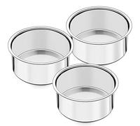Joyfair 4 Inch Cake Tin for Baking, Stainless Steel Round Layer Cake Mould Pan Set of 3, Mini Bakeware for Toaster, Birthday/Christmas, Mirror Finish, Healthy & Durable, Dishwasher Safe, 10cm