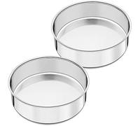 Joyfair 6 Inch Cake Tin Set of 2, Stainless Steel Round Cake Mould, Layer Baking Pan/Oven Toaster Bakeware for Baking and Roasting, One-Piece Molding & Straight Side, Mirror Finish & Dishwasher Safe