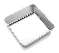 Joyfair 6 inch Cake Tin, Stainless Steel Square Baking Tin/Small Roasting Pan, Cake Mould for Birthday Christmas, Brownie Lasagna Bakeware, Healthy, Matte Finished & Dishwasher Safe, 16 x 16 cm