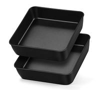 Joyfair 6 Inch Square Cake Tin Set of 2, Stainless Steel Cake Mould with Non-Stick Surface, Baking Pan Set Ideal for Roasting Bread Lasagna Brownie Beef, Easy Release & Easy Clean, 16cm