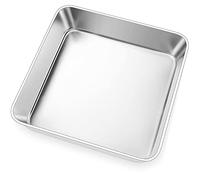 Joyfair 8 inch Cake Tin, Stainless Steel Square Baking Tin/Small Roasting Pan, Cake Mould for Birthday Christmas, Brownie Lasagna Bakeware, Healthy, Matte Finished & Dishwasher Safe, 20 x 20 cm