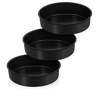 Joyfair 8 Inch Non Stick Cake Tin, Stainless Steel Cake Pan Set of 3, Round Large Baking Tin for Birthday Wedding, Stainless Steel Core & Non-Toxic Coating, Straight Side & 2 Inch Deep, 20cm