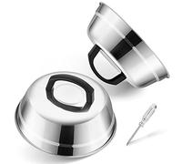 Joyfair Cheese Melting Dome, 9 Inch Stainless Steel Burger Cover, Basting Cover for Griddle Grilling/Outdoor Camping/Flat Top Teppanyaki, Heat-Proof Handle & Dishwasher Safe, 2 Pack