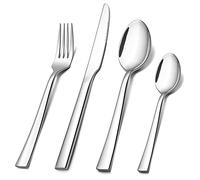 Joyfair Cutlery Set, 16-Piece Stainless Steel Flatware Silverware Set Service for 4, Silver Eating Utensils Include Knife/Fork/Spoon for Dining, Modern Design & Mirror Polished, Dishwasher Safe
