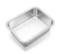 Joyfair Deep Cake Pan, Stainless Steel Rectangular Deep Cake Tin, Great Baking Pan for Lasagna Brownies Roast Pie, Rust Free & Non Toxic, Oven & Dishwasher Safe, 32 x 25 x 8cm