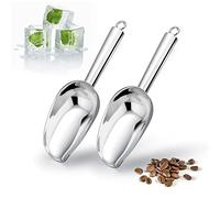 Joyfair Ice Scoop Set of 2, 3oz Stainless Steel Mini Food Scoops for Kitchen Bar Buffet Party, Metal Flour Candy Pet Scooper for Multi-Purpose Use, Sturdy & Durable, Mirror Finished & Dishwasher Safe