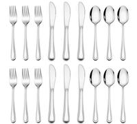 Joyfair Kids Cutlery Set, 18 Pcs Stainless Steel Children’ s Cutlery Set, Toddler Flatware/Child Eating Utensils Include 6 Forks, 6 Spoons, 6 Safe Knives, Medium Size & Reusable, Dishwasher Safe