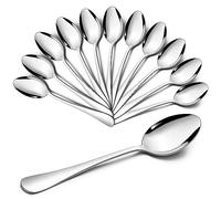 Joyfair Teaspoons, Stainless Steel Dessert Spoon Set of 12, Coffee Spoons Ideal for Coffee Tea Ice Cream Dessert in Home Kitchen Restaurant, Round Edge & Mirror Polished & Dishwasher Safe, 13.5cm
