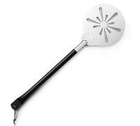 Joyfair Turning Pizza Peel, Stainless Steel Perforated Pizza Peel with Mental Handle, Heat Resistant Professional Oven Accessories Tool with Detachable Handle for Rotating Sliding, 8 Inch
