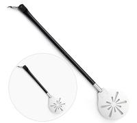 Joyfair Turning Pizza Peel, Stainless Steel Perforated Pizza Peel with Mental Long Handle, Heat Resistant Professional Oven Accessories Tool with Detachable Handle for Rotating Sliding, 9 Inch