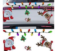 JoyFan 22Pcs Christmas Reflective Car Magnets Set Colorful Bulb Light Magnets with 6 Magnet Wire Refrigerator Garage Magnet Decals for Xmas Holiday Birthday Car Mailbox Decoration