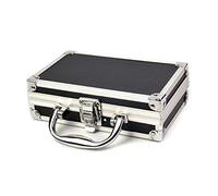 JoyFan Mini Aluminium Flight Case Tool Box Portable Small Aluminum Storage Case for Craftsman Travel Carry (Black,180 * 110 * 55mm) (180 * 110 * 55mm)