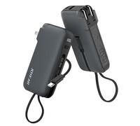 JOYFAR Portable Charger with Built-in USB-C Cable & Plug, 10,000mAh Power Bank Fast Charging 22.5W, Travel Essential Battery Pack with 3 Output for iPhone 16/15 Series, Samsung Galaxy, iPad, 1 Pack