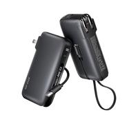 JOYFAR Portable Charger with Built-in USB-C Cable & Plug, 10,000mAh Power Bank Fast Charging 22.5W, Travel Essential Battery Pack with 3 Output for iPhone 16/15 Series, Samsung Galaxy, iPad, 1 Pack