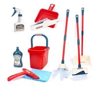 Joyfia 10 Piece Removable Cleaning Kit for Kids, Includes Broom, Dustpan, Mop, Brush, Spray Bottle, Scraper, Bucket and More, Role Play Household Kit for Boys and Girls Aged 3+