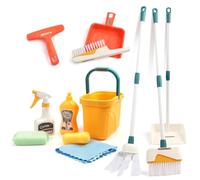 Joyfia Kids Cleaning Set, 12 Piece Toy Cleaning Set Includes Broom, Dustpan, Mop, Brush, Spray, Scraper, Bucket, Sponge and More, Pretend Play Housekeeping Kit for Toddlers Aged 3+