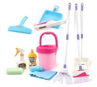 Joyfia Kids Cleaning Set for Toddlers, Detachable 12 Piece Toy Cleaning Set Includes Broom Dustpan Bucket Mop Spray Scraper Brush and More, Pretend Play Housekeeping Kit for Children Aged 3+