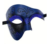 JOYFISCO Masquerade Mask for Men Vintage Half Face Roman Warrior Phantom Of The Opera Mask for Halloween Mardi Gras Prom Ball