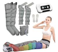Joyfitness Electric Air Pressure Leg Massager, Air Compression Massager Full Body, 6 Cavity Electric Circulation Massager for Rehabilitation Physiotherapy Pain Relief Relax, Grey