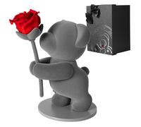 JoyFlower Preserved Flowers with Cute Teddy Bear, Eternal Real Rose Romantic Gift with Elegant Gift Box for Girlfriend Wife Her in Valentine's Day, Birthday, Christmas, Weddings, Anniversaries