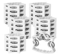 Joyfolk 24 Pack Plastic Tambourine Noise Makers Star Percussion Tambourine Bulk Handheld Musical Percussion Instrument with 4 Bells for Music Performers Musical Party Church Christian(Silver)