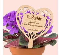 Joyforge Personalised Wooden Plant Stake - The Perfect Finishing Touch for Plant Gifts - Custom Engraved Sign to Elevate Your Flower Pot Present for Teacher, Nursery Teacher, Mum, Dad, Grandparents