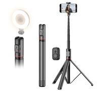 Joyful 72" Phone Tripod & Selfie Stick,Extendable Cell Phone Tripod Stand with Wireless Remote Control and Cold Shoe Mount,Compatible with iPhone and Samsung Android for Video/Photo/Vlog (Black)